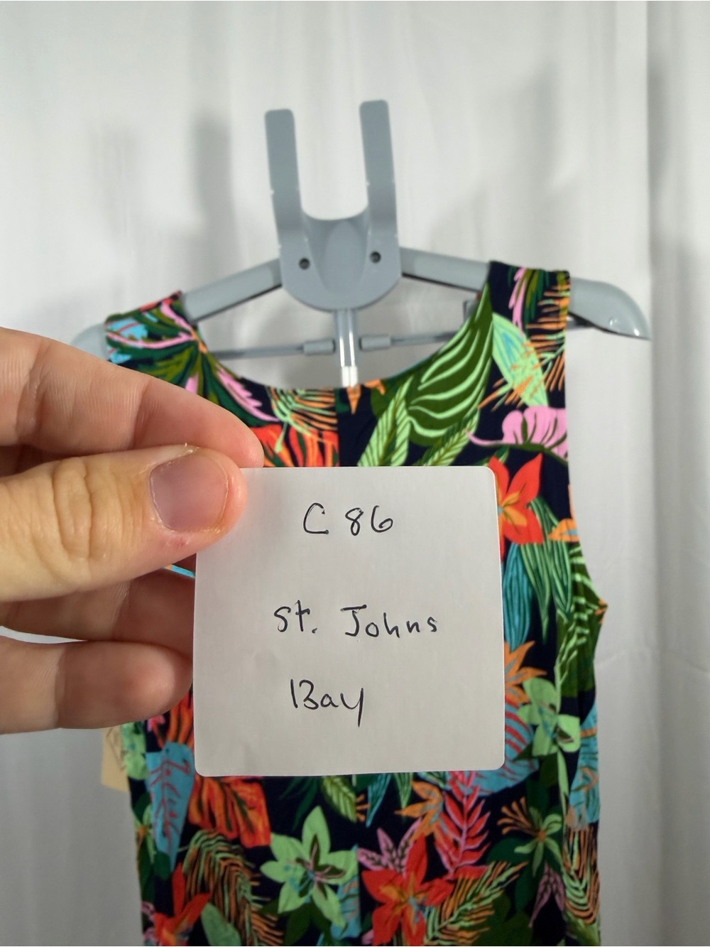 NWT St. John’s Bay Women’s Size XL Tropical Floral V-Neck Tank Dress - Picture 6 of 6